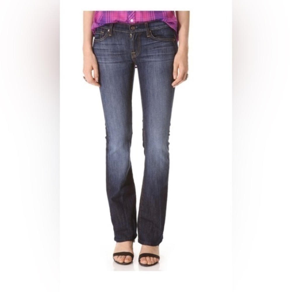 NWT 7 For All Mankind Women's Blue Boot Cut Flip Flop size 32